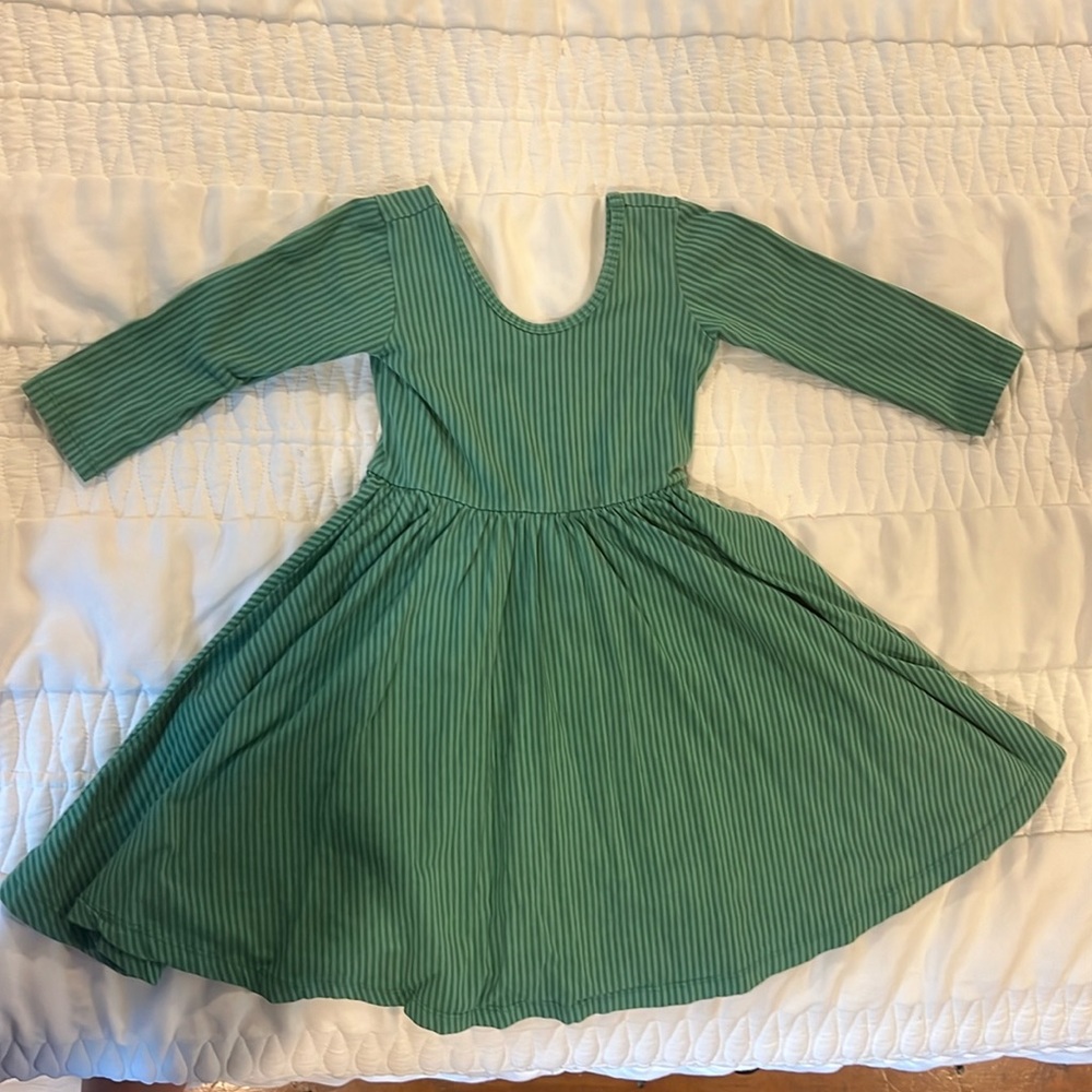 Alice + Ames Green Striped Twirl Ballet Dress 5T